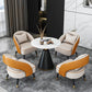 Traditional Luxury Round Dining Room Table Sintered Stone Table with Black Pedestal Base Clearhalo ' dining_table' 'Dining Tables & Seating' 'Dining Tables' 'furn' 'furn_dining_table' 'Furniture' 'furniture_dining_table' 'Kitchen & Dining Furniture' 'kitchen&dining_furn' 'kitchen' 'kitchen_dining_table' 3864176