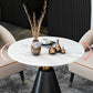 Traditional Luxury Round Dining Room Table Sintered Stone Table with Black Pedestal Base Clearhalo ' dining_table' 'Dining Tables & Seating' 'Dining Tables' 'furn' 'furn_dining_table' 'Furniture' 'furniture_dining_table' 'Kitchen & Dining Furniture' 'kitchen&dining_furn' 'kitchen' 'kitchen_dining_table' 3864182