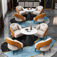 Traditional Luxury Round Dining Room Table Sintered Stone Table with Black Pedestal Base Clearhalo ' dining_table' 'Dining Tables & Seating' 'Dining Tables' 'furn' 'furn_dining_table' 'Furniture' 'furniture_dining_table' 'Kitchen & Dining Furniture' 'kitchen&dining_furn' 'kitchen' 'kitchen_dining_table' 3864189