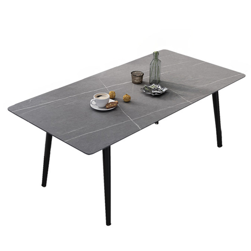 Industrial Standard Sintered Stone Dining Table Rectangle Shape Dining Table for Kitchen Gray Without Chairs Clearhalo ' dining_table' 'Dining Tables & Seating' 'Dining Tables' 'furn' 'furn_dining_table' 'Furniture' 'furniture_dining_table' 'Kitchen & Dining Furniture' 'kitchen&dining_furn' 'kitchen' 'kitchen_dining_table' 3864192