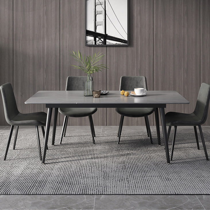 Industrial Standard Sintered Stone Dining Table Rectangle Shape Dining Table for Kitchen Clearhalo ' dining_table' 'Dining Tables & Seating' 'Dining Tables' 'furn' 'furn_dining_table' 'Furniture' 'furniture_dining_table' 'Kitchen & Dining Furniture' 'kitchen&dining_furn' 'kitchen' 'kitchen_dining_table' 3864194