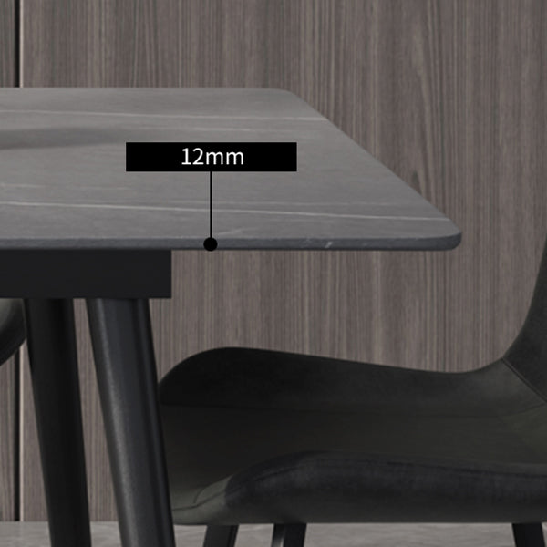 Industrial Standard Sintered Stone Dining Table Rectangle Shape Dining Table for Kitchen Clearhalo ' dining_table' 'Dining Tables & Seating' 'Dining Tables' 'furn' 'furn_dining_table' 'Furniture' 'furniture_dining_table' 'Kitchen & Dining Furniture' 'kitchen&dining_furn' 'kitchen' 'kitchen_dining_table' 3864201