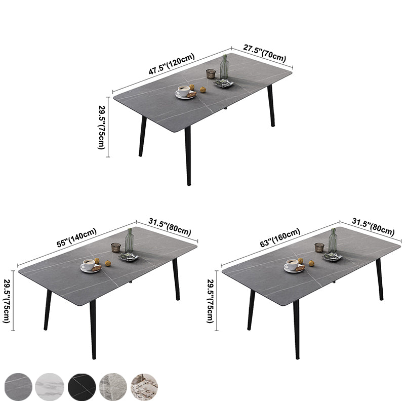 Industrial Standard Sintered Stone Dining Table Rectangle Shape Dining Table for Kitchen Clearhalo ' dining_table' 'Dining Tables & Seating' 'Dining Tables' 'furn' 'furn_dining_table' 'Furniture' 'furniture_dining_table' 'Kitchen & Dining Furniture' 'kitchen&dining_furn' 'kitchen' 'kitchen_dining_table' 3864205