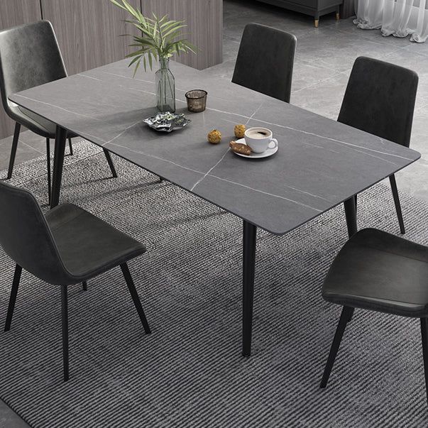 Industrial Standard Sintered Stone Dining Table Rectangle Shape Dining Table for Kitchen Clearhalo ' dining_table' 'Dining Tables & Seating' 'Dining Tables' 'furn' 'furn_dining_table' 'Furniture' 'furniture_dining_table' 'Kitchen & Dining Furniture' 'kitchen&dining_furn' 'kitchen' 'kitchen_dining_table' 3864206