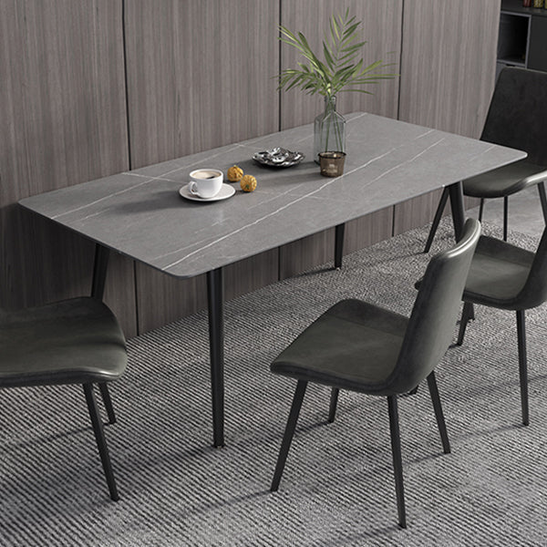 Industrial Standard Sintered Stone Dining Table Rectangle Shape Dining Table for Kitchen Clearhalo ' dining_table' 'Dining Tables & Seating' 'Dining Tables' 'furn' 'furn_dining_table' 'Furniture' 'furniture_dining_table' 'Kitchen & Dining Furniture' 'kitchen&dining_furn' 'kitchen' 'kitchen_dining_table' 3864207