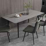 Industrial Standard Sintered Stone Dining Table Rectangle Shape Dining Table for Kitchen Clearhalo ' dining_table' 'Dining Tables & Seating' 'Dining Tables' 'furn' 'furn_dining_table' 'Furniture' 'furniture_dining_table' 'Kitchen & Dining Furniture' 'kitchen&dining_furn' 'kitchen' 'kitchen_dining_table' 3864207