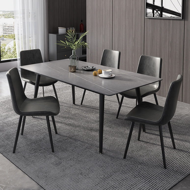 Industrial Standard Sintered Stone Dining Table Rectangle Shape Dining Table for Kitchen Clearhalo ' dining_table' 'Dining Tables & Seating' 'Dining Tables' 'furn' 'furn_dining_table' 'Furniture' 'furniture_dining_table' 'Kitchen & Dining Furniture' 'kitchen&dining_furn' 'kitchen' 'kitchen_dining_table' 3864208