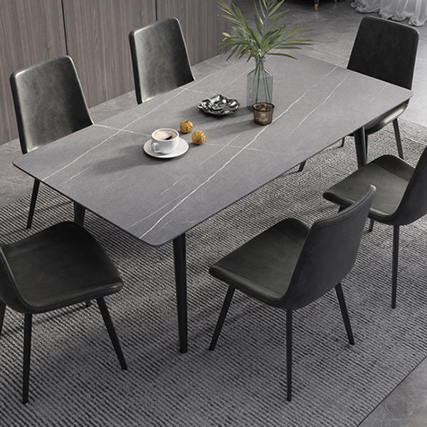 Industrial Standard Sintered Stone Dining Table Rectangle Shape Dining Table for Kitchen Clearhalo ' dining_table' 'Dining Tables & Seating' 'Dining Tables' 'furn' 'furn_dining_table' 'Furniture' 'furniture_dining_table' 'Kitchen & Dining Furniture' 'kitchen&dining_furn' 'kitchen' 'kitchen_dining_table' 3864209