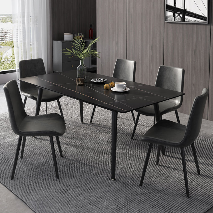 Industrial Standard Sintered Stone Dining Table Rectangle Shape Dining Table for Kitchen Clearhalo ' dining_table' 'Dining Tables & Seating' 'Dining Tables' 'furn' 'furn_dining_table' 'Furniture' 'furniture_dining_table' 'Kitchen & Dining Furniture' 'kitchen&dining_furn' 'kitchen' 'kitchen_dining_table' 3864210