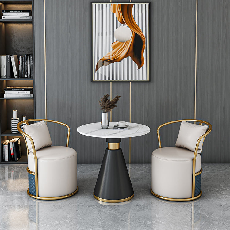 Metal Traditional Luxury Round Indoor Table Sintered Stone Table with Pedestal Base Clearhalo ' dining_table' 'Dining Tables & Seating' 'Dining Tables' 'furn' 'furn_dining_table' 'Furniture' 'furniture_dining_table' 'Kitchen & Dining Furniture' 'kitchen&dining_furn' 'kitchen' 'kitchen_dining_table' 3864221