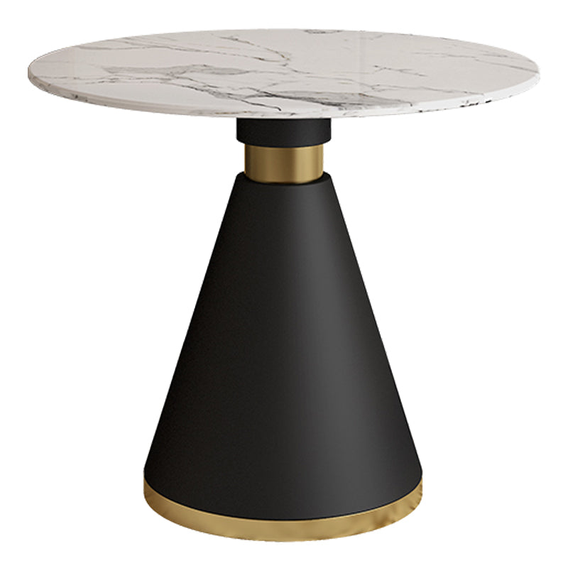 Metal Traditional Luxury Round Indoor Table Sintered Stone Table with Pedestal Base Without Chairs Clearhalo ' dining_table' 'Dining Tables & Seating' 'Dining Tables' 'furn' 'furn_dining_table' 'Furniture' 'furniture_dining_table' 'Kitchen & Dining Furniture' 'kitchen&dining_furn' 'kitchen' 'kitchen_dining_table' 3864225