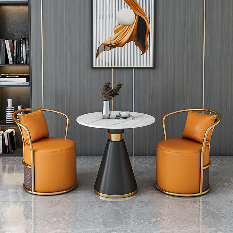 Metal Traditional Luxury Round Indoor Table Sintered Stone Table with Pedestal Base Clearhalo ' dining_table' 'Dining Tables & Seating' 'Dining Tables' 'furn' 'furn_dining_table' 'Furniture' 'furniture_dining_table' 'Kitchen & Dining Furniture' 'kitchen&dining_furn' 'kitchen' 'kitchen_dining_table' 3864227