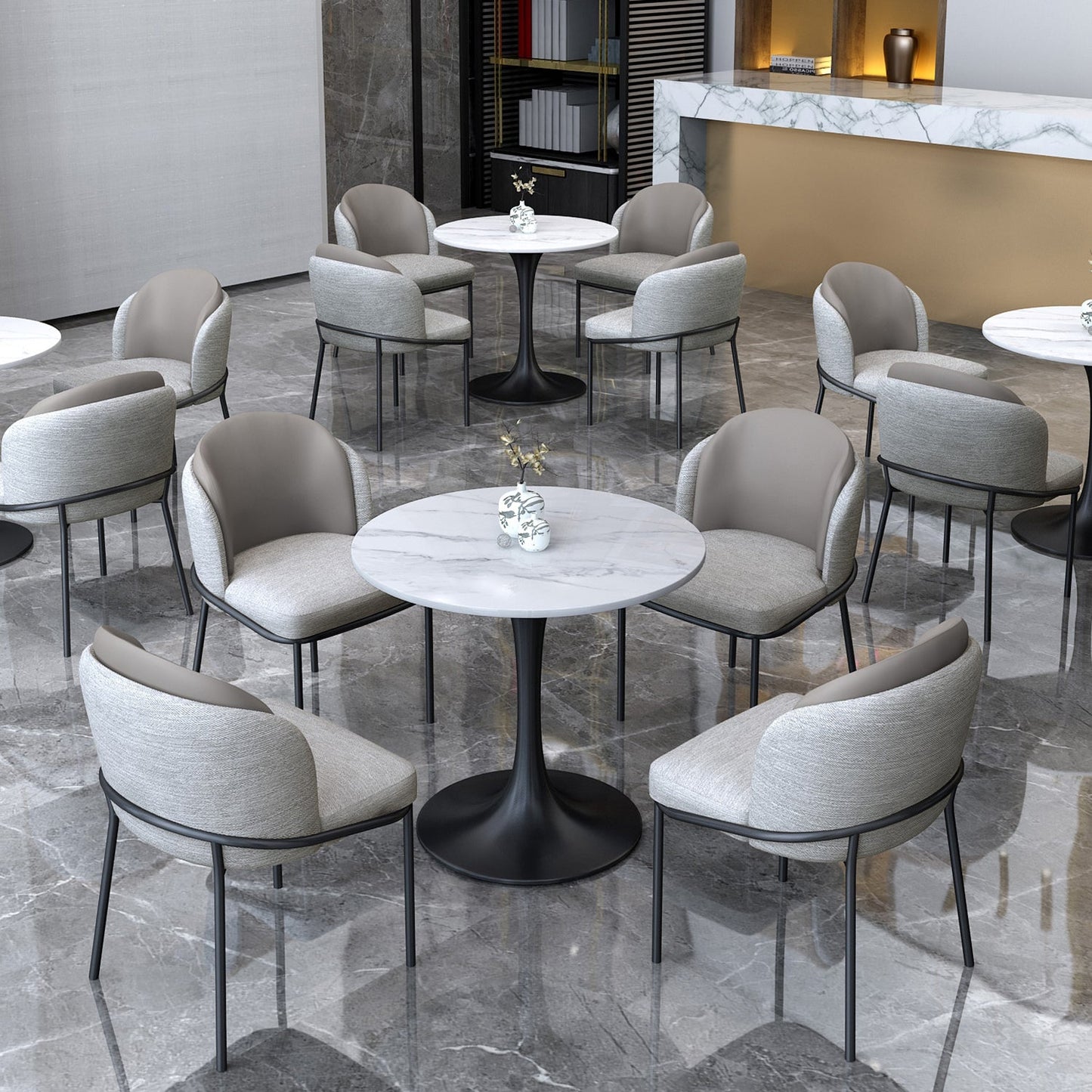 Glam White Standard Dining Table Round Shape Sintered Stone Dining Table with Tulip Base Clearhalo ' dining_table' 'Dining Tables & Seating' 'Dining Tables' 'furn' 'furn_dining_table' 'Furniture' 'furniture_dining_table' 'Kitchen & Dining Furniture' 'kitchen&dining_furn' 'kitchen' 'kitchen_dining_table' 3864229