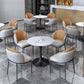 Glam White Standard Dining Table Round Shape Sintered Stone Dining Table with Tulip Base Clearhalo ' dining_table' 'Dining Tables & Seating' 'Dining Tables' 'furn' 'furn_dining_table' 'Furniture' 'furniture_dining_table' 'Kitchen & Dining Furniture' 'kitchen&dining_furn' 'kitchen' 'kitchen_dining_table' 3864230