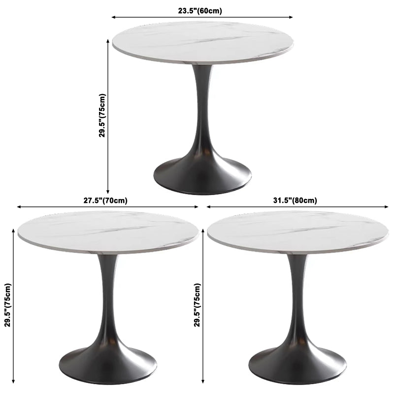 Glam White Standard Dining Table Round Shape Sintered Stone Dining Table with Tulip Base Clearhalo ' dining_table' 'Dining Tables & Seating' 'Dining Tables' 'furn' 'furn_dining_table' 'Furniture' 'furniture_dining_table' 'Kitchen & Dining Furniture' 'kitchen&dining_furn' 'kitchen' 'kitchen_dining_table' 3864237
