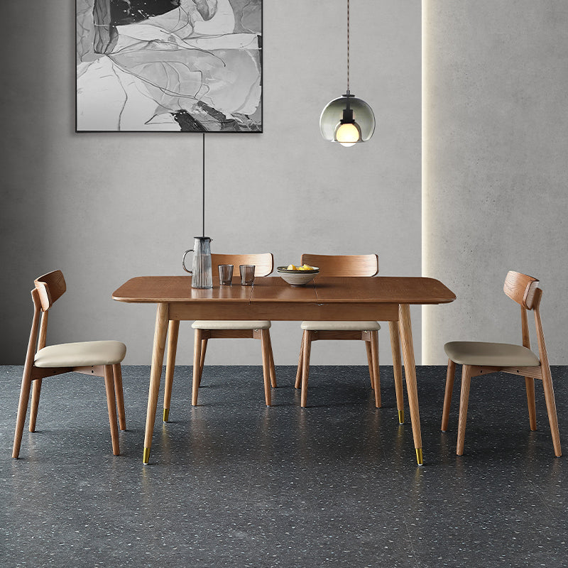 Extendable Ash Wood Table for Restaurant Rectangle Dining Table with 4 Legs Clearhalo ' dining_table' 'Dining Tables & Seating' 'Dining Tables' 'furn' 'furn_dining_table' 'Furniture' 'furniture_dining_table' 'Kitchen & Dining Furniture' 'kitchen&dining_furn' 'kitchen' 'kitchen_dining_table' 3864240