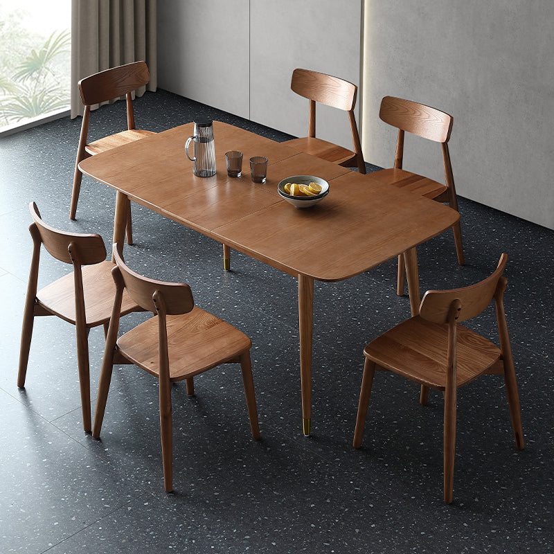 Extendable Ash Wood Table for Restaurant Rectangle Dining Table with 4 Legs Clearhalo ' dining_table' 'Dining Tables & Seating' 'Dining Tables' 'furn' 'furn_dining_table' 'Furniture' 'furniture_dining_table' 'Kitchen & Dining Furniture' 'kitchen&dining_furn' 'kitchen' 'kitchen_dining_table' 3864241