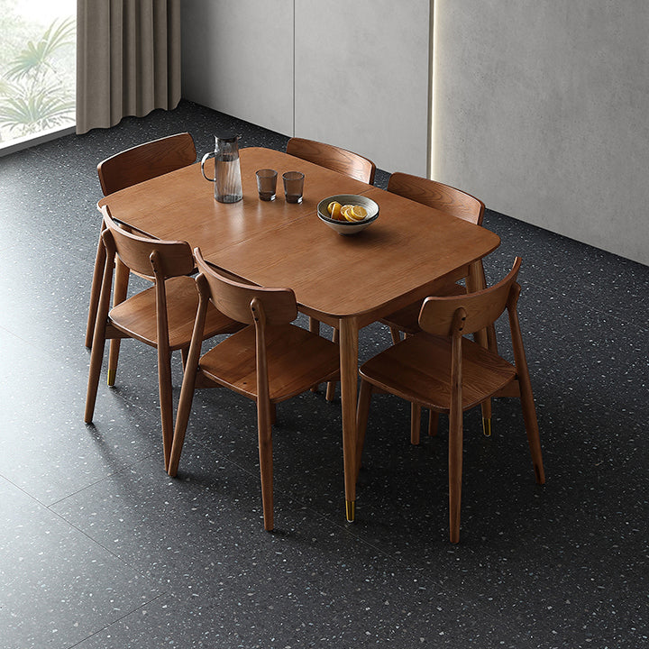 Extendable Ash Wood Table for Restaurant Rectangle Dining Table with 4 Legs Clearhalo ' dining_table' 'Dining Tables & Seating' 'Dining Tables' 'furn' 'furn_dining_table' 'Furniture' 'furniture_dining_table' 'Kitchen & Dining Furniture' 'kitchen&dining_furn' 'kitchen' 'kitchen_dining_table' 3864249