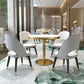 Pedestal Glam Style Dining Table Two-Color Fixed Table of Sintered Stone Clearhalo ' dining_table' 'Dining Tables & Seating' 'Dining Tables' 'furn' 'furn_dining_table' 'Furniture' 'furniture_dining_table' 'Kitchen & Dining Furniture' 'kitchen&dining_furn' 'kitchen' 'kitchen_dining_table' 3864250