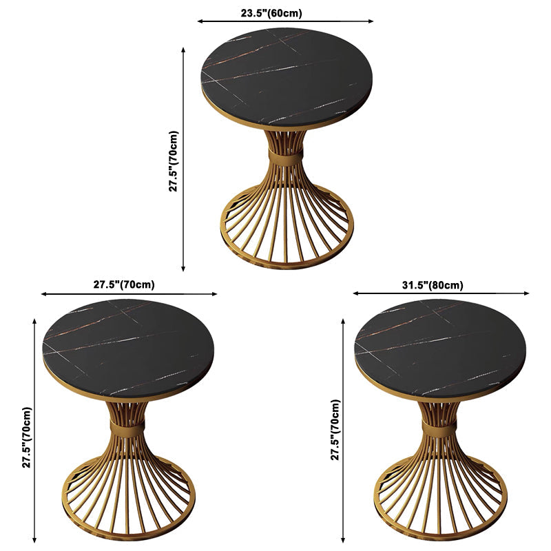 Pedestal Glam Style Dining Table Two-Color Fixed Table of Sintered Stone Clearhalo ' dining_table' 'Dining Tables & Seating' 'Dining Tables' 'furn' 'furn_dining_table' 'Furniture' 'furniture_dining_table' 'Kitchen & Dining Furniture' 'kitchen&dining_furn' 'kitchen' 'kitchen_dining_table' 3864259