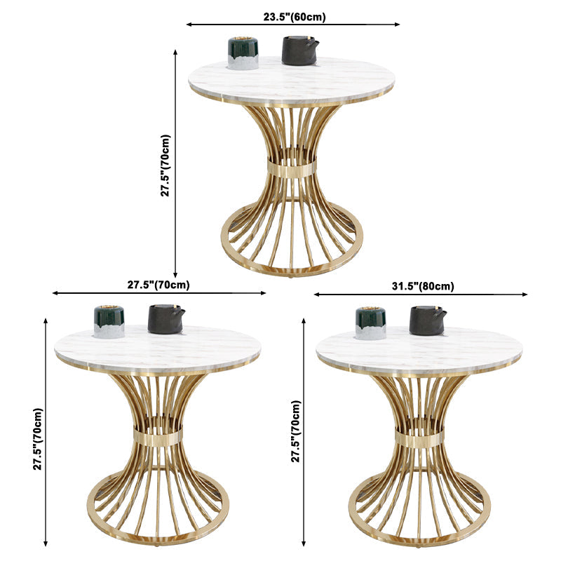 Pedestal Glam Style Dining Table Two-Color Fixed Table of Sintered Stone Clearhalo ' dining_table' 'Dining Tables & Seating' 'Dining Tables' 'furn' 'furn_dining_table' 'Furniture' 'furniture_dining_table' 'Kitchen & Dining Furniture' 'kitchen&dining_furn' 'kitchen' 'kitchen_dining_table' 3864260