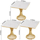 Pedestal Glam Style Dining Table Two-Color Fixed Table of Sintered Stone Clearhalo ' dining_table' 'Dining Tables & Seating' 'Dining Tables' 'furn' 'furn_dining_table' 'Furniture' 'furniture_dining_table' 'Kitchen & Dining Furniture' 'kitchen&dining_furn' 'kitchen' 'kitchen_dining_table' 3864261