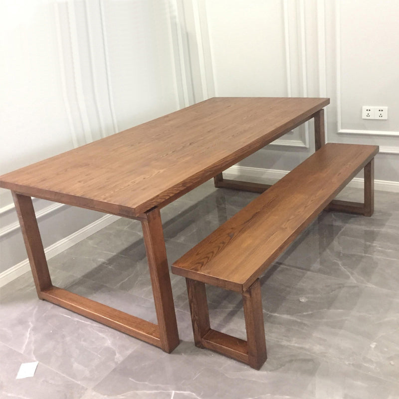Glam Solid Wood Brown Dining Table Rectangle Shape Standard Dining Table for Kitchen Clearhalo ' dining_table' 'Dining Tables & Seating' 'Dining Tables' 'furn' 'furn_dining_table' 'Furniture' 'furniture_dining_table' 'Kitchen & Dining Furniture' 'kitchen&dining_furn' 'kitchen' 'kitchen_dining_table' 3864265
