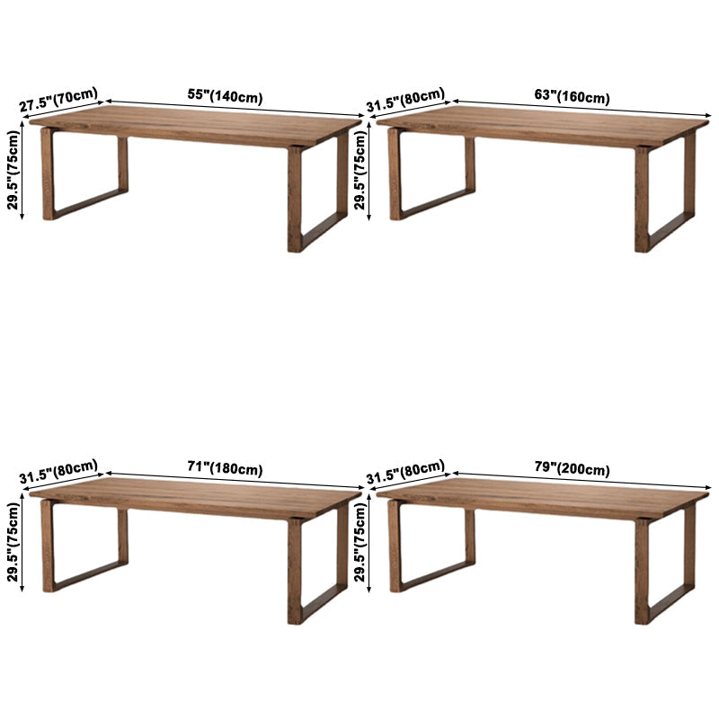 Glam Solid Wood Brown Dining Table Rectangle Shape Standard Dining Table for Kitchen Clearhalo ' dining_table' 'Dining Tables & Seating' 'Dining Tables' 'furn' 'furn_dining_table' 'Furniture' 'furniture_dining_table' 'Kitchen & Dining Furniture' 'kitchen&dining_furn' 'kitchen' 'kitchen_dining_table' 3864267
