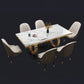 Metal Traditional Luxury Rectangle Indoor Table Sintered Stone Table with Metal Pedestal Base Clearhalo ' dining_table' 'Dining Tables & Seating' 'Dining Tables' 'furn' 'furn_dining_table' 'Furniture' 'furniture_dining_table' 'Kitchen & Dining Furniture' 'kitchen&dining_furn' 'kitchen' 'kitchen_dining_table' 3864272