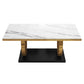 Metal Traditional Luxury Rectangle Indoor Table Sintered Stone Table with Metal Pedestal Base Stone Without Chairs Clearhalo ' dining_table' 'Dining Tables & Seating' 'Dining Tables' 'furn' 'furn_dining_table' 'Furniture' 'furniture_dining_table' 'Kitchen & Dining Furniture' 'kitchen&dining_furn' 'kitchen' 'kitchen_dining_table' 3864273