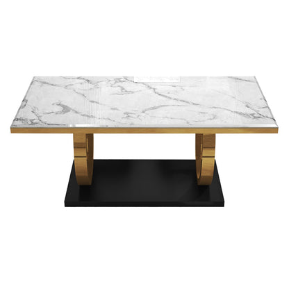Metal Traditional Luxury Rectangle Indoor Table Sintered Stone Table with Metal Pedestal Base Marble Without Chairs Clearhalo ' dining_table' 'Dining Tables & Seating' 'Dining Tables' 'furn' 'furn_dining_table' 'Furniture' 'furniture_dining_table' 'Kitchen & Dining Furniture' 'kitchen&dining_furn' 'kitchen' 'kitchen_dining_table' 3864274