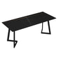 Industrial Black Dinner Room Kitchen Table Sled Base Table for Dining Room Slate Without Chairs Clearhalo ' dining_table' 'Dining Tables & Seating' 'Dining Tables' 'furn' 'furn_dining_table' 'Furniture' 'furniture_dining_table' 'Kitchen & Dining Furniture' 'kitchen&dining_furn' 'kitchen' 'kitchen_dining_table' 3864294