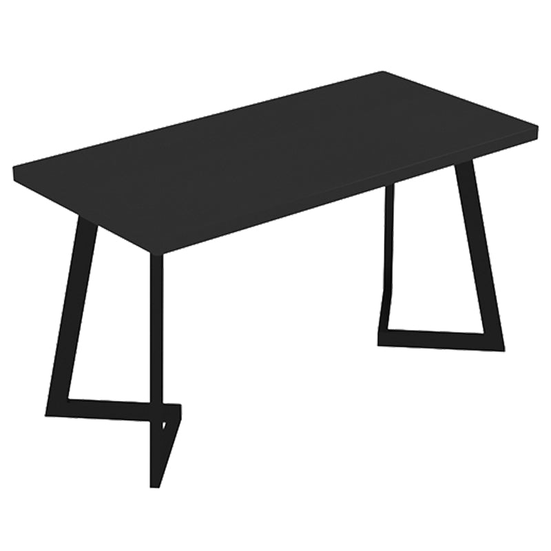 Industrial Black Dinner Room Kitchen Table Sled Base Table for Dining Room Manufactured Wood Without Chairs Clearhalo ' dining_table' 'Dining Tables & Seating' 'Dining Tables' 'furn' 'furn_dining_table' 'Furniture' 'furniture_dining_table' 'Kitchen & Dining Furniture' 'kitchen&dining_furn' 'kitchen' 'kitchen_dining_table' 3864295