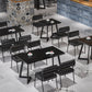 Industrial Black Dinner Room Kitchen Table Sled Base Table for Dining Room Clearhalo ' dining_table' 'Dining Tables & Seating' 'Dining Tables' 'furn' 'furn_dining_table' 'Furniture' 'furniture_dining_table' 'Kitchen & Dining Furniture' 'kitchen&dining_furn' 'kitchen' 'kitchen_dining_table' 3864298