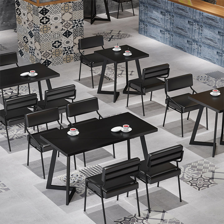 Industrial Black Dinner Room Kitchen Table Sled Base Table for Dining Room Clearhalo ' dining_table' 'Dining Tables & Seating' 'Dining Tables' 'furn' 'furn_dining_table' 'Furniture' 'furniture_dining_table' 'Kitchen & Dining Furniture' 'kitchen&dining_furn' 'kitchen' 'kitchen_dining_table' 3864298