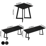 Industrial Black Dinner Room Kitchen Table Sled Base Table for Dining Room Clearhalo ' dining_table' 'Dining Tables & Seating' 'Dining Tables' 'furn' 'furn_dining_table' 'Furniture' 'furniture_dining_table' 'Kitchen & Dining Furniture' 'kitchen&dining_furn' 'kitchen' 'kitchen_dining_table' 3864300