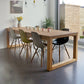 Simple Solid Wood Rectangle Dining Table Khaki Kitchen Dining Table with Double Pedestal Bases Clearhalo ' dining_table' 'Dining Tables & Seating' 'Dining Tables' 'furn' 'furn_dining_table' 'Furniture' 'furniture_dining_table' 'Kitchen & Dining Furniture' 'kitchen&dining_furn' 'kitchen' 'kitchen_dining_table' 3864301