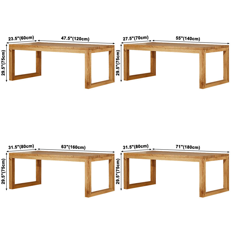 Simple Solid Wood Rectangle Dining Table Khaki Kitchen Dining Table with Double Pedestal Bases Clearhalo ' dining_table' 'Dining Tables & Seating' 'Dining Tables' 'furn' 'furn_dining_table' 'Furniture' 'furniture_dining_table' 'Kitchen & Dining Furniture' 'kitchen&dining_furn' 'kitchen' 'kitchen_dining_table' 3864310