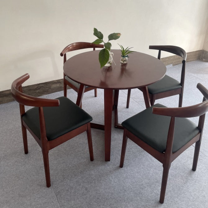 Round Wood Color Dining Table Solid Wood Table Modern with Double Pedestal Clearhalo ' dining_table' 'Dining Tables & Seating' 'Dining Tables' 'furn' 'furn_dining_table' 'Furniture' 'furniture_dining_table' 'Kitchen & Dining Furniture' 'kitchen&dining_furn' 'kitchen' 'kitchen_dining_table' 3864320