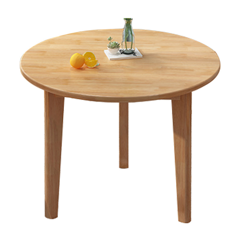 Round Wood Color Dining Table Simplicity Solid Wood 4 Legs Table for Dining Room Natural Without Chairs Clearhalo ' dining_table' 'Dining Tables & Seating' 'Dining Tables' 'furn' 'furn_dining_table' 'Furniture' 'furniture_dining_table' 'Kitchen & Dining Furniture' 'kitchen&dining_furn' 'kitchen' 'kitchen_dining_table' 3864327