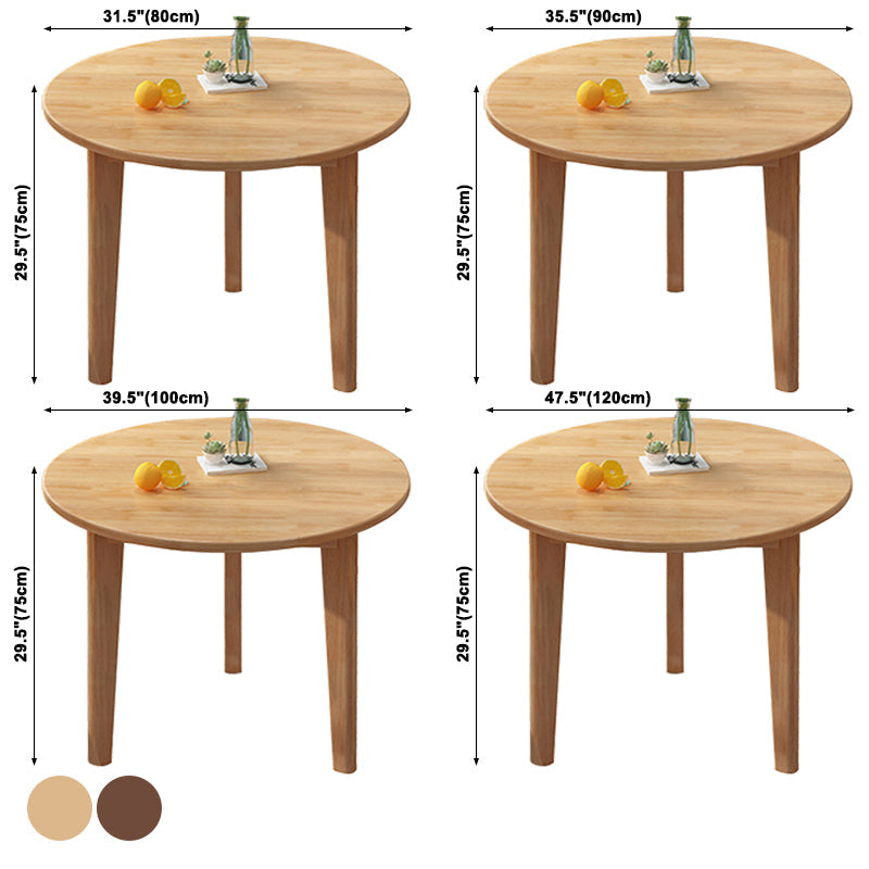 Round Wood Color Dining Table Simplicity Solid Wood 4 Legs Table for Dining Room Clearhalo ' dining_table' 'Dining Tables & Seating' 'Dining Tables' 'furn' 'furn_dining_table' 'Furniture' 'furniture_dining_table' 'Kitchen & Dining Furniture' 'kitchen&dining_furn' 'kitchen' 'kitchen_dining_table' 3864332