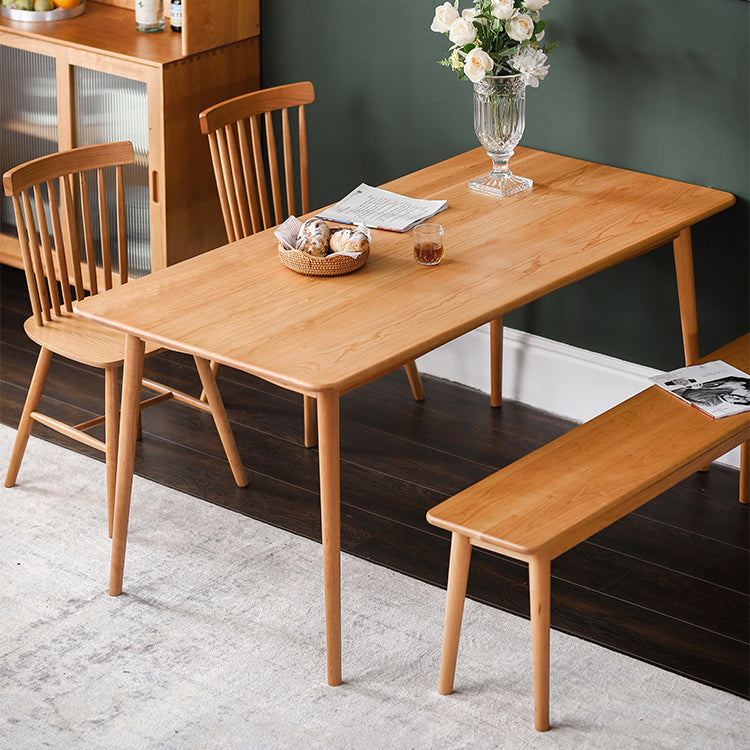 Solid Wood Rectangle Dining Table in Nature Contemporary Kitchen Wood Table with 4 Legs Clearhalo ' dining_table' 'Dining Tables & Seating' 'Dining Tables' 'furn' 'furn_dining_table' 'Furniture' 'furniture_dining_table' 'Kitchen & Dining Furniture' 'kitchen&dining_furn' 'kitchen' 'kitchen_dining_table' 3864337