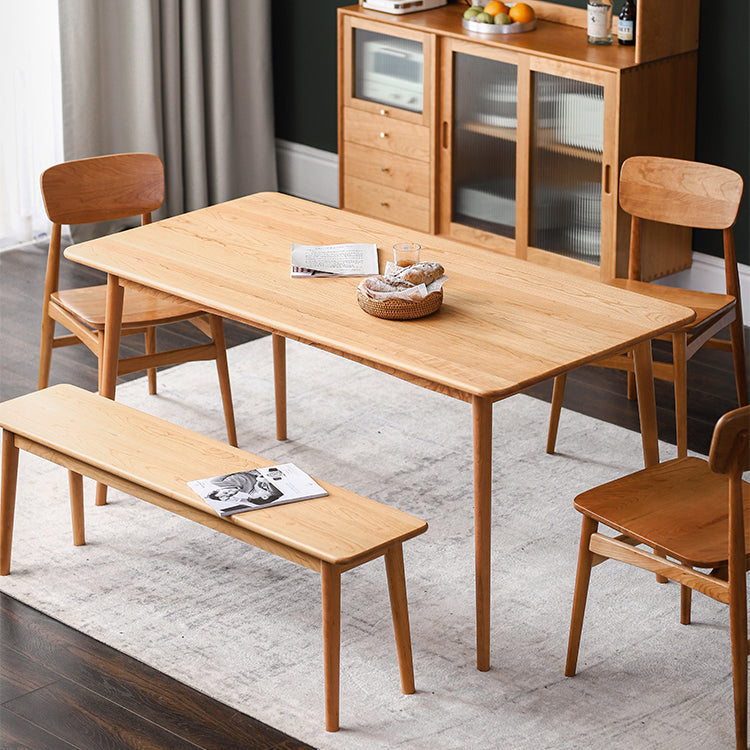 Solid Wood Rectangle Dining Table in Nature Contemporary Kitchen Wood Table with 4 Legs Clearhalo ' dining_table' 'Dining Tables & Seating' 'Dining Tables' 'furn' 'furn_dining_table' 'Furniture' 'furniture_dining_table' 'Kitchen & Dining Furniture' 'kitchen&dining_furn' 'kitchen' 'kitchen_dining_table' 3864338