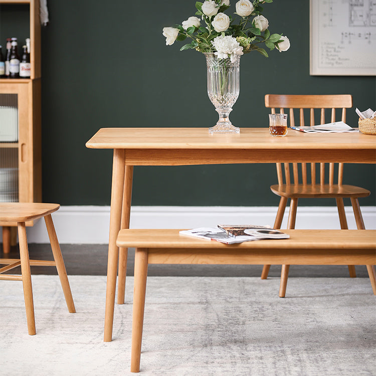 Solid Wood Rectangle Dining Table in Nature Contemporary Kitchen Wood Table with 4 Legs Clearhalo ' dining_table' 'Dining Tables & Seating' 'Dining Tables' 'furn' 'furn_dining_table' 'Furniture' 'furniture_dining_table' 'Kitchen & Dining Furniture' 'kitchen&dining_furn' 'kitchen' 'kitchen_dining_table' 3864340