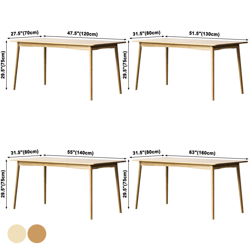 Solid Wood Rectangle Dining Table in Nature Contemporary Kitchen Wood Table with 4 Legs Clearhalo ' dining_table' 'Dining Tables & Seating' 'Dining Tables' 'furn' 'furn_dining_table' 'Furniture' 'furniture_dining_table' 'Kitchen & Dining Furniture' 'kitchen&dining_furn' 'kitchen' 'kitchen_dining_table' 3864344