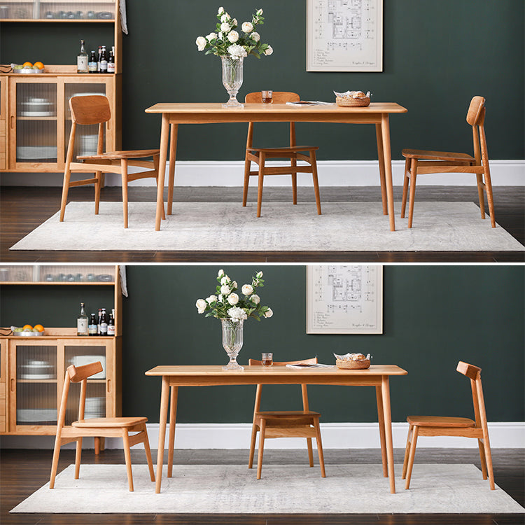 Solid Wood Rectangle Dining Table in Nature Contemporary Kitchen Wood Table with 4 Legs Clearhalo ' dining_table' 'Dining Tables & Seating' 'Dining Tables' 'furn' 'furn_dining_table' 'Furniture' 'furniture_dining_table' 'Kitchen & Dining Furniture' 'kitchen&dining_furn' 'kitchen' 'kitchen_dining_table' 3864345