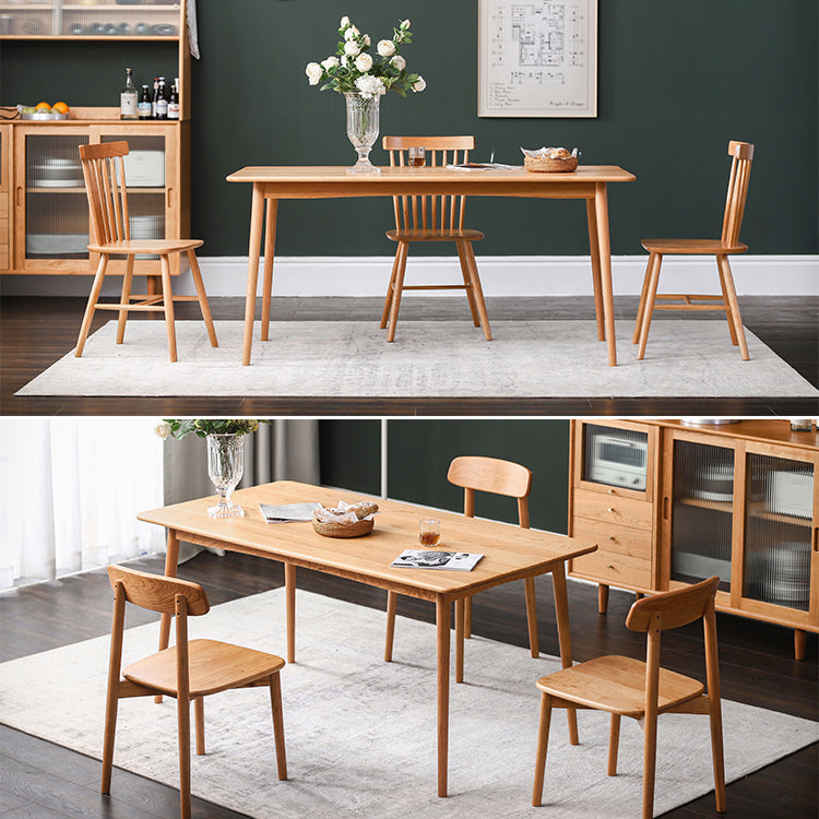 Solid Wood Rectangle Dining Table in Nature Contemporary Kitchen Wood Table with 4 Legs Clearhalo ' dining_table' 'Dining Tables & Seating' 'Dining Tables' 'furn' 'furn_dining_table' 'Furniture' 'furniture_dining_table' 'Kitchen & Dining Furniture' 'kitchen&dining_furn' 'kitchen' 'kitchen_dining_table' 3864346