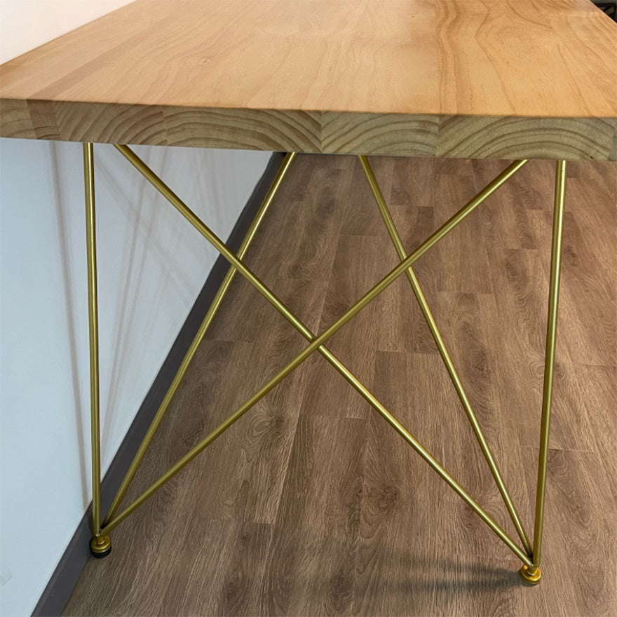 Rectangle Wood Color Dining Table Pine Solid Wood Table Glam with 4 Legs Clearhalo ' dining_table' 'Dining Tables & Seating' 'Dining Tables' 'furn' 'furn_dining_table' 'Furniture' 'furniture_dining_table' 'Kitchen & Dining Furniture' 'kitchen&dining_furn' 'kitchen' 'kitchen_dining_table' 3864352