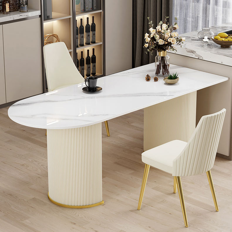Metal Traditional Luxury Free Form Indoor Table Sintered Stone Table for Kitchen Clearhalo ' dining_table' 'Dining Tables & Seating' 'Dining Tables' 'furn' 'furn_dining_table' 'Furniture' 'furniture_dining_table' 'Kitchen & Dining Furniture' 'kitchen&dining_furn' 'kitchen' 'kitchen_dining_table' 3864359