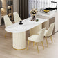 Metal Traditional Luxury Free Form Indoor Table Sintered Stone Table for Kitchen Clearhalo ' dining_table' 'Dining Tables & Seating' 'Dining Tables' 'furn' 'furn_dining_table' 'Furniture' 'furniture_dining_table' 'Kitchen & Dining Furniture' 'kitchen&dining_furn' 'kitchen' 'kitchen_dining_table' 3864362